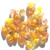 30 13mm Six Sided Topaz & Yellow Marble Oval Beads